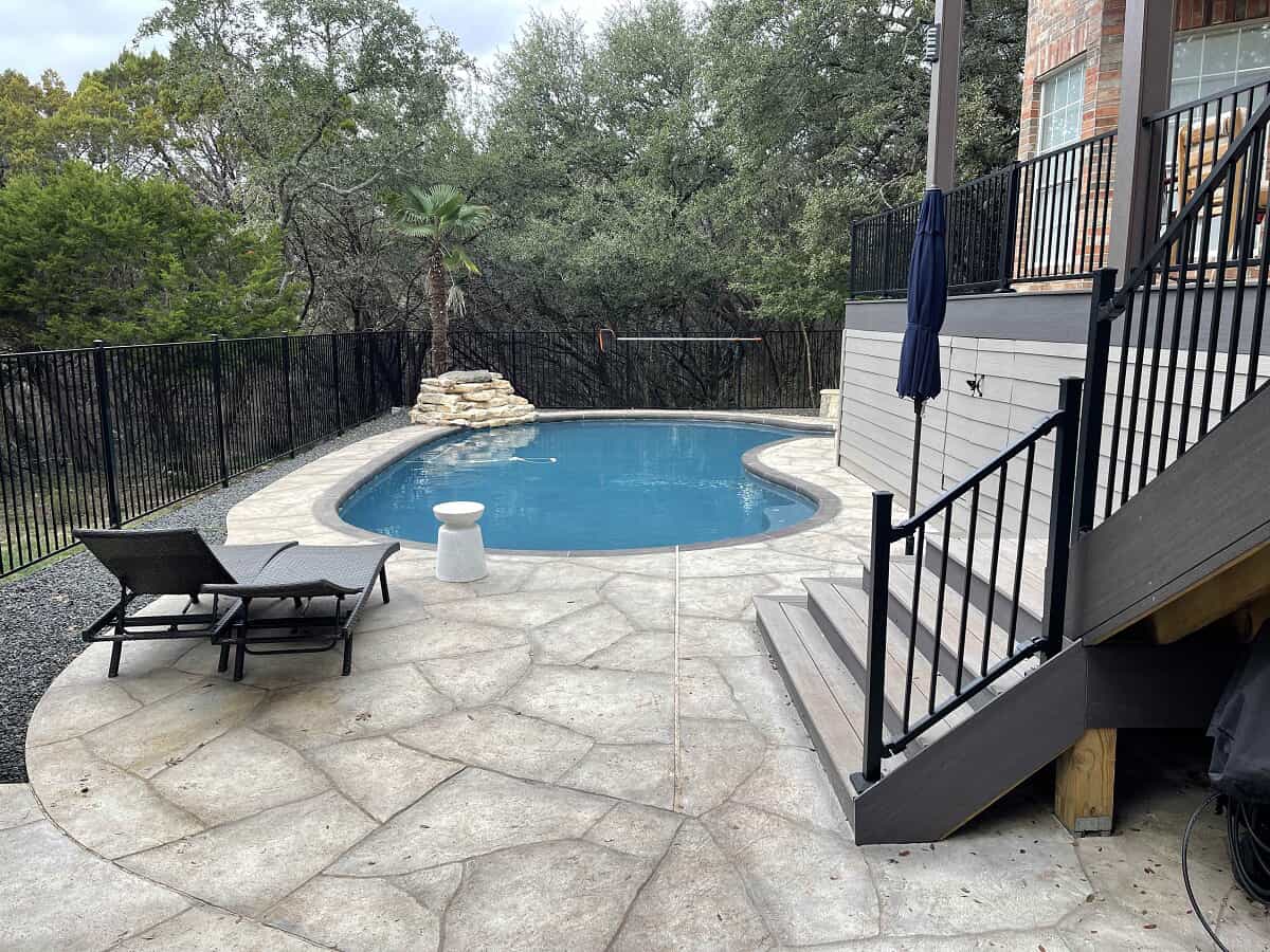 Concrete Overlay Pool Surround Patio in SW Austin
